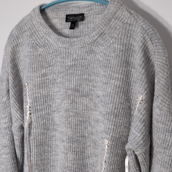Topshop | Ribbon Sweater with Bell Sleeves Size S - Picture 1 of 10